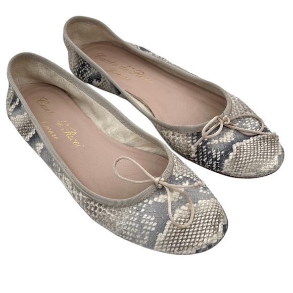 Canto de' Ricci Italy snake embossed genuine leather flat ballet shoes 39 8 - Picture 1 of 11